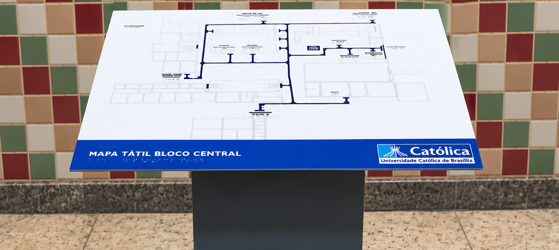 Mapa tátil do bloco central, Universidade Católica de Brasília